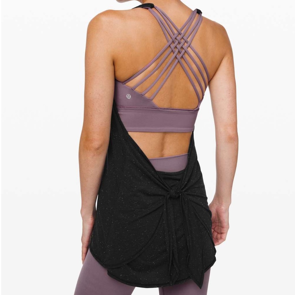 Lululemon Tied in Energy 2-in-1 Tank - Black / Frosted Mulberry - Size 4